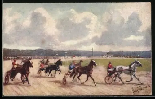 AK Trabrennen auf der Rennbahn