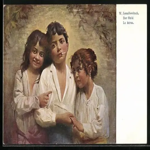 Künstler-AK sign. W. Ismailowitsch: Der Held