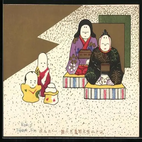 Künstler-AK Kinds of Japanese Toys, Japanische Kunst, Puppe
