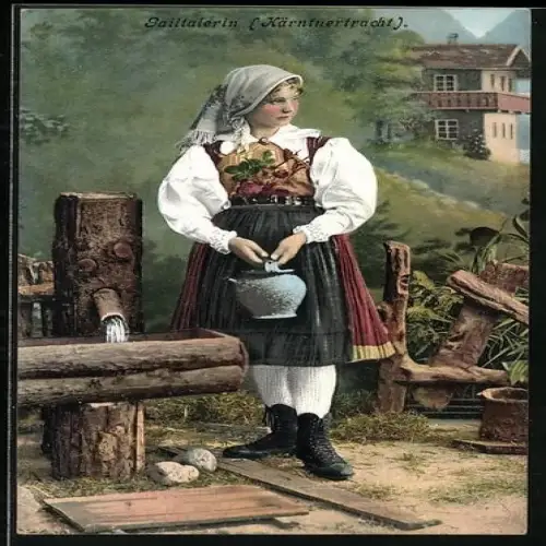 AK Gailtalerin, Maid in Kärntnertracht