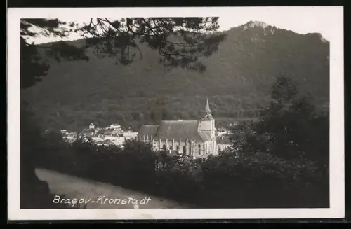 AK Kronstadt, Kirche aus der Vogelschau