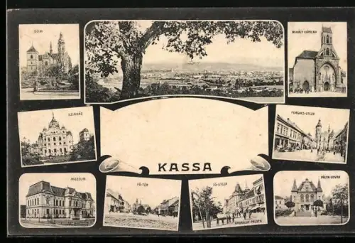 AK Kassa, Dom, Szinház, Muzéum, Fö-Tér, Fö-Utcza, Mihály Kápolna et al