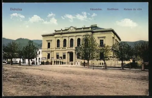 AK Dobsina, Stadthaus mit Strassenpartie