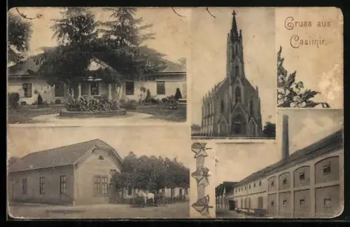 AK Casimir, Kirche, Ortspartien und Fabrikgelände