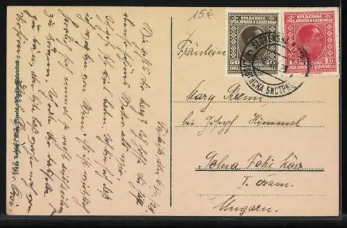 AK Windischfeistritz, Strassenpartie mit Kirche u. Fernblick aus der Vogelschau