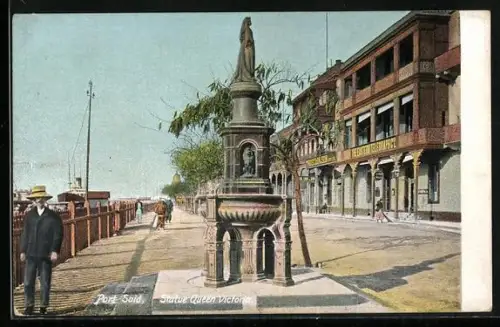 AK Port-Said, Statue Queen Victoria