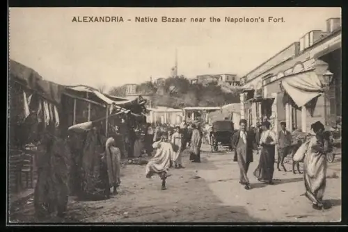 AK Alexandria, Native Bazaar near the Napoleon's Fort