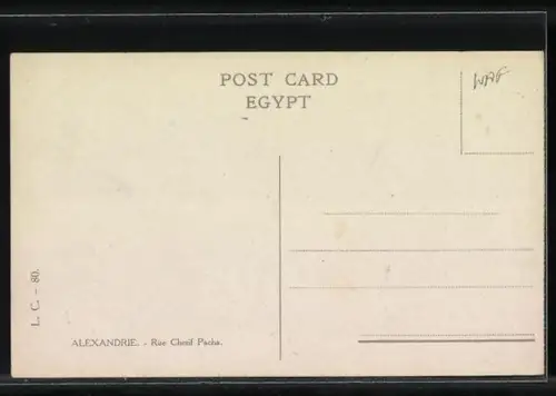AK Alexandrie, Rue Cherif Pacha