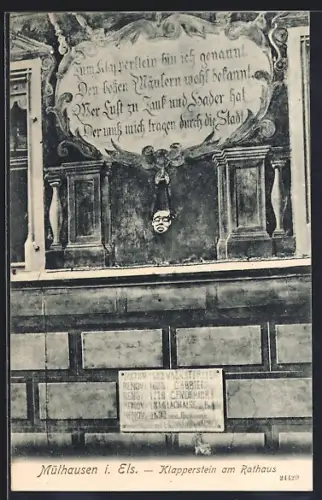 AK Mülhausen i. Els., Klapperstein am Rathaus