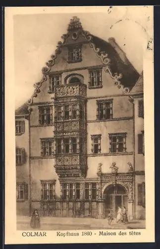AK Colmar, Kopfhaus 1860, Maison des têtes
