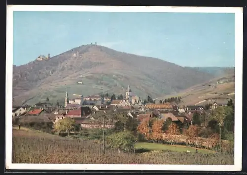 AK Rappoltsweiler, Vue partielle avec vue sur le château de Ulrichsburg
