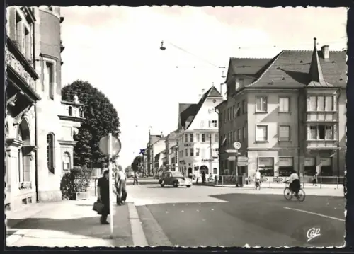 AK Saint-Louis /Haut-Rhin, Frontière franco-suisse, carrefour principal