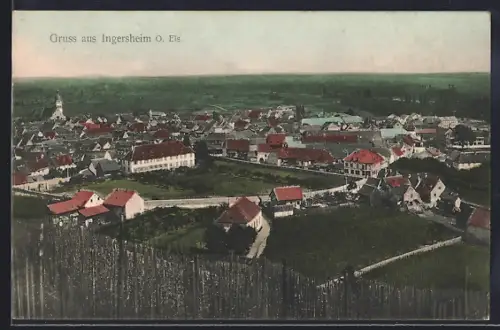 AK Ingersheim /O. Els, Vue panoramique du village et des environs verdoyants