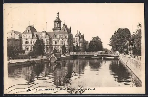 AK Mulhouse, L`Hôtel des Postes et le canal