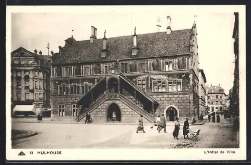 AK Mulhouse, L`Hôtel de Ville et la place animée