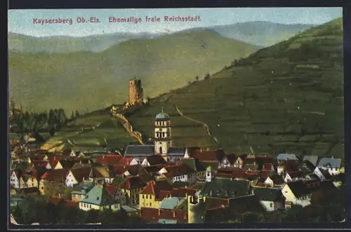 AK Kaysersberg /Ob.-Els., Ortsansicht aus der Vogelschau