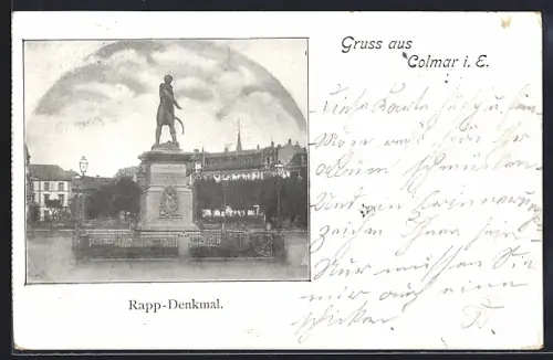AK Colmar, Monument Rapp au centre-ville