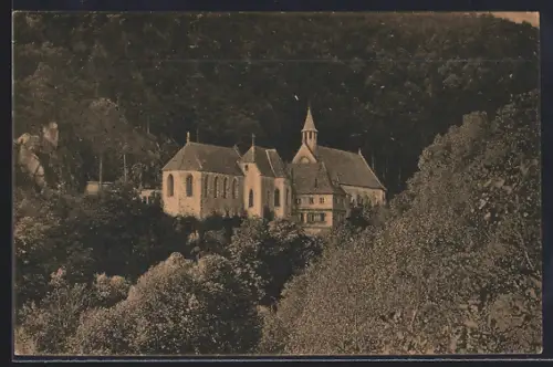 AK Ribeauvillé, Vue de N.D. de Dusenbach entourée de forêt