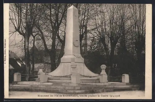 AK Massevaux, Monument des Fils tombés pendant la Guerre 1914-1918
