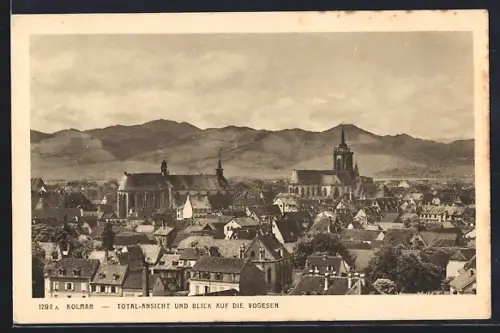 AK Colmar, Vue d`ensemble et regard sur les Vosges