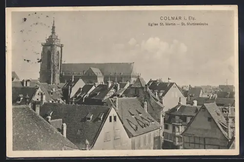 AK Colmar, Église St. Martin et toits de la ville