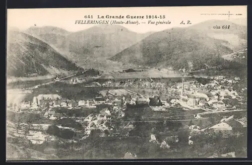 AK Felleringen /Haute-Alsace, Vue générale de la vallée pendant la Grande Guerre 1914-15