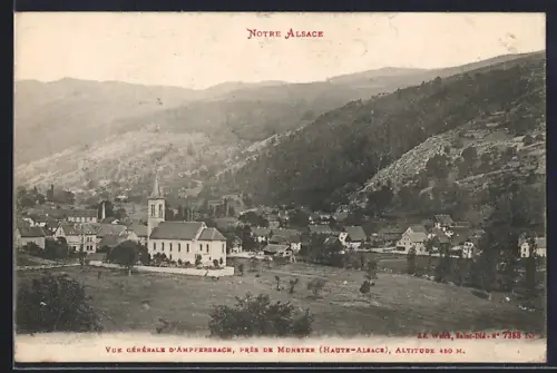 AK Ampfersbach /Munster, Vue générale du village et des montagnes