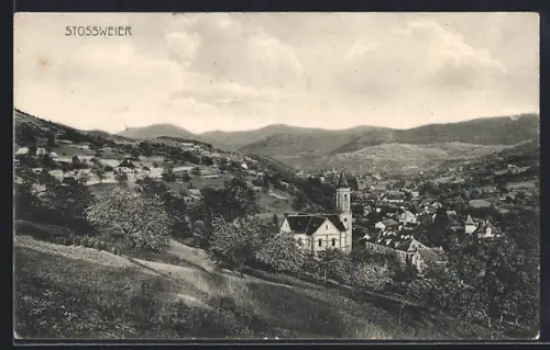 AK Stossweier, Vue du village et des collines environnantes
