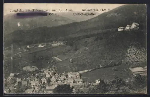 AK Jungholtz, Vue sur Thierenbach et St. Anna avec le Molkenrain et le Kohlschlagsattel