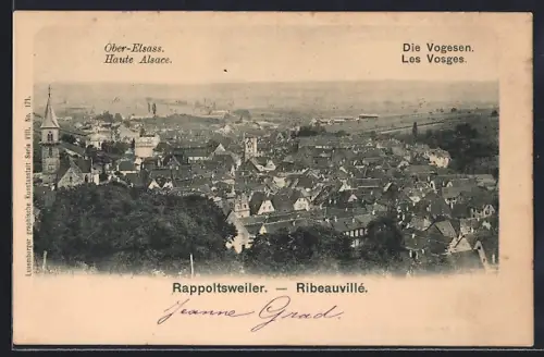 AK Ribeauvillé, Vue panoramique sur la ville