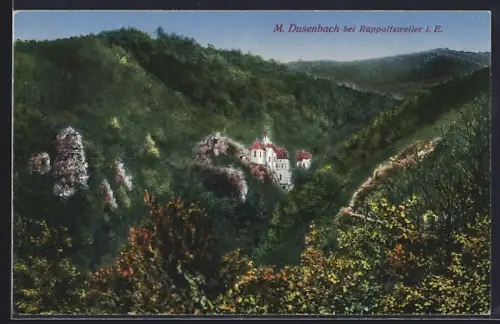 AK Dusenbach /Rappoltsweiler, Vue sur le monastère dans la forêt montagneuse