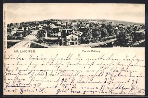 AK Mulhouse, Vue du Rebberg et panorama urbain