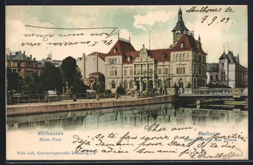 AK Mulhouse, La Nouvelle Poste au bord du canal