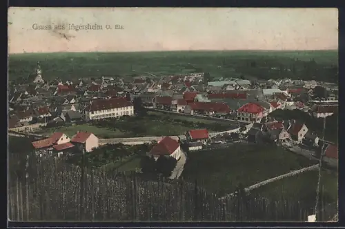 AK Ingersheim, Vue générale du village et des environs verdoyants