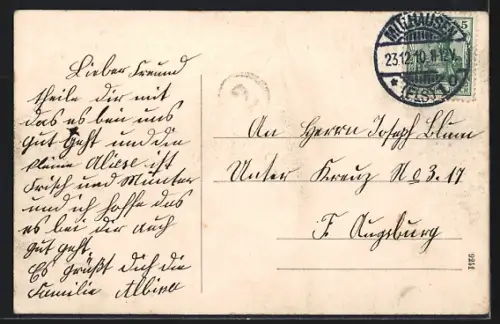 AK Mulhouse /Alsace, Poste et Canal du Rhône-au-Rhin