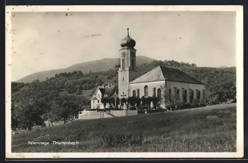 AK Thierenbach, Pèlerinage et église entourés de collines verdoyantes