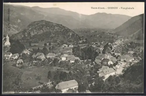 AK Oderen /Haute-Alsace, Vue générale du village et des montagnes environnantes