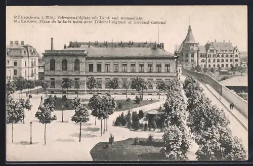 AK Mulhouse, Place de la forêt noire avec Tribunal régional et Tribunal cantonal