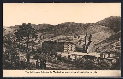 AK Murbach, Vue de l`abbaye Princière au temps de sa sécularisation en 1764