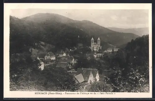 AK Murbach /Haut-Rhin, Panorama de l`Abbaye vu de « Petit Paradis »