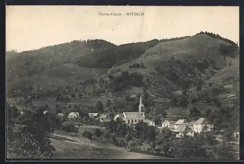 AK Mitzach /Haute-Alsace, Vue du village entouré de collines