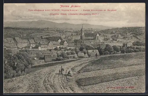 AK Altkirch /Haute-Alsace, Vue générale entre Mulhouse et Belfort