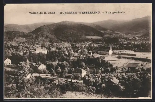 AK Husseren-Wesserling, Vue générale de la vallée de la Thur