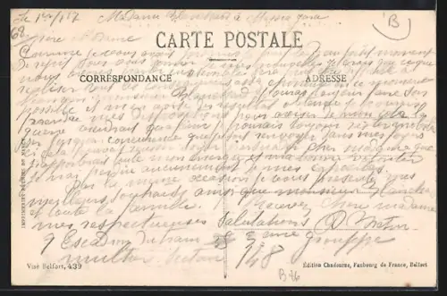 AK Husseren-Wesserling, Église et usines en arrière-plan