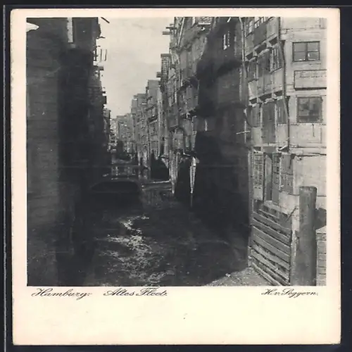 AK Hamburg, 31. Deutscher Philatelistentag und Postwertzeichen-Ausstellung 1925, Altes Fleet, Ganzsache