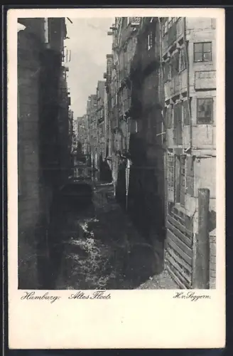 AK Hamburg, 31. Deutscher Philatelistentag und Postwertzeichen-Ausstellung 1925, Altes Fleet, Ganzsache