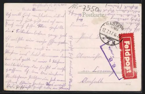 Künstler-AK Rastatt, Promenade an der Mürg