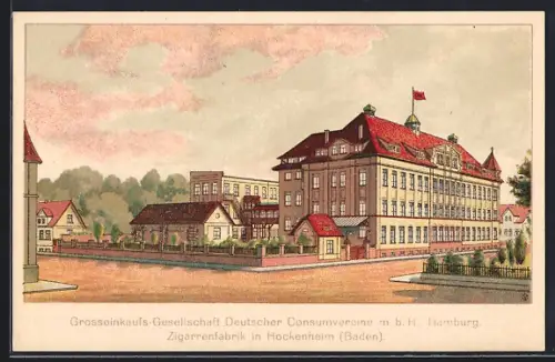 AK Hockenheim, Strassenpartie an der Zigarrenfabrik