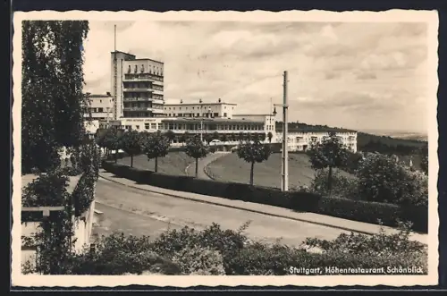AK Stuttgart, Höhenrestaurant Schönblick im Bauhaus-Stil
