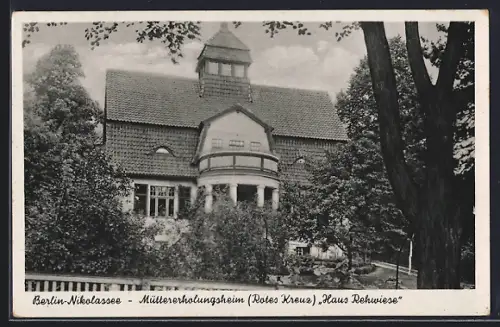 AK Berlin-Nikolassee, Müttererholungsheim Haus Rehwiese, Rotes Kreuz